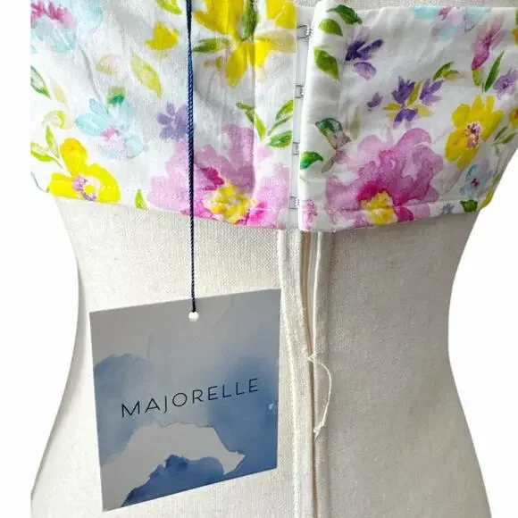 Reformation Marjorelle Marcelle Crop Top Watercolor Print M - Picture 8 of 13